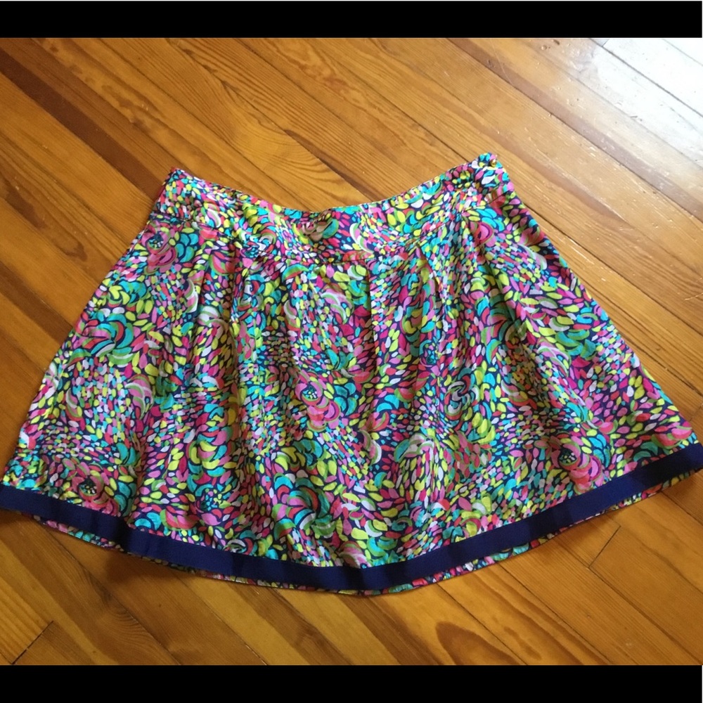 Lilly Pulitzer 100% Silk Confetti Mini Skirt